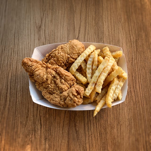 CHICKEN STRIP BASKET.